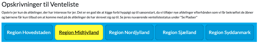 Filtrer liste over afdelinger efter region